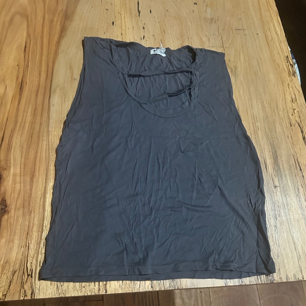 Very soft grey sleeveless shirt